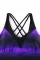 紫黑色渐变色印花系带坦基尼保守式泳装