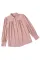 粉色纯色纽扣宽松长袖衬衫