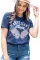 蓝色字母 American Woman 翅膀图案 T 恤