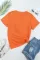 橙色简约纯色圆领短袖透气舒适女士T恤