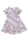 粉色短袖花卉印花层叠荷叶边连衣裙