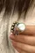 银色复古珍珠镶嵌开口戒指