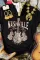 黑色 Nashville 豹纹吉他玫瑰印花短袖 T 恤
