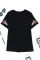 黑色花卉刺绣圆领短袖 T 恤