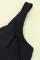 黑色条纹图案印花无袖连体泳衣