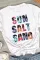 白色椰子树 SUN SALT SAND 图案 T 恤