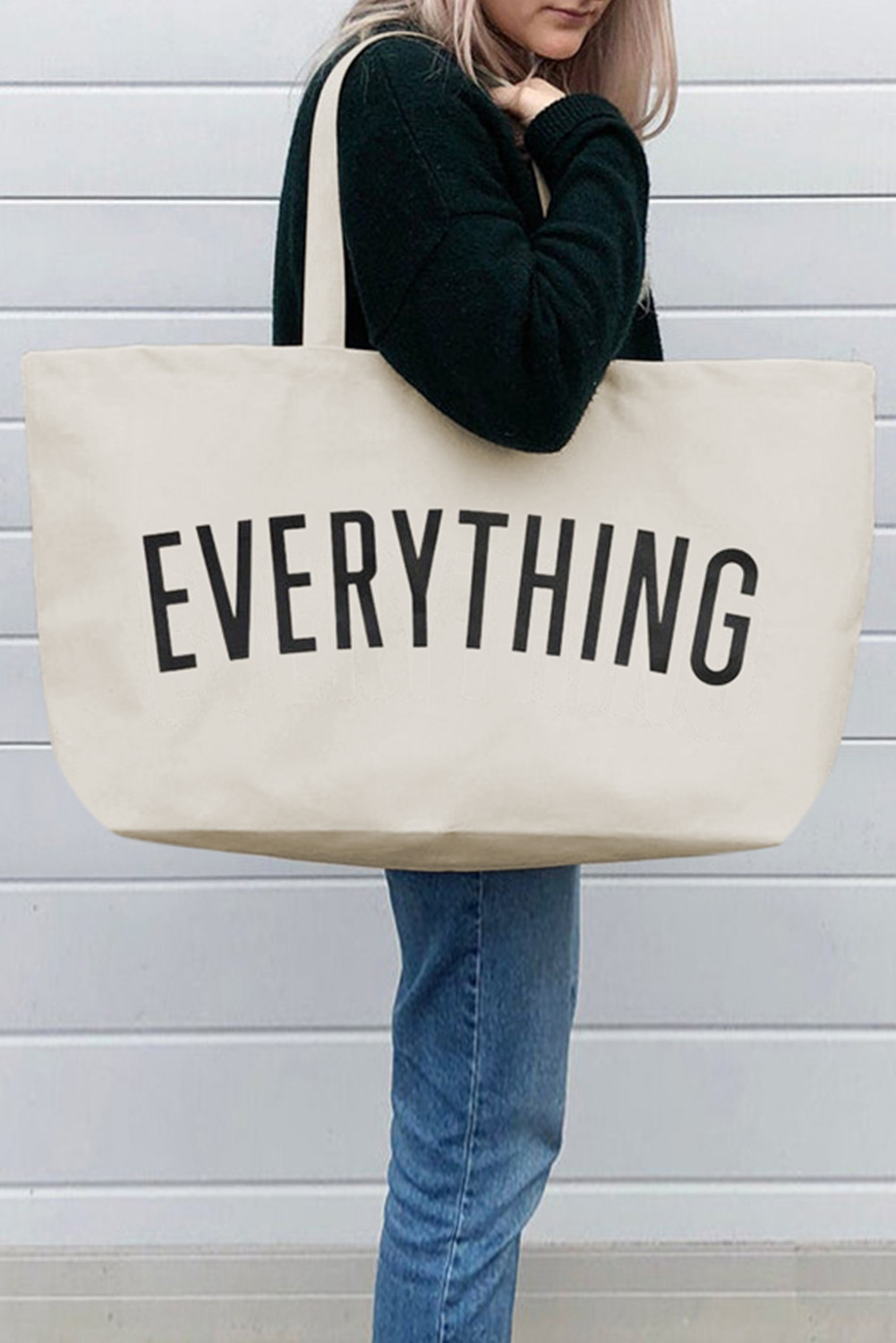 白色 EVERYTHING 大号帆布托特包 73*17*44cm BH03933