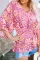 波西米亚风花卉印花束腰女式衬衫