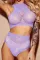紫色花卉蕾丝内衣套装