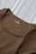 棕色罗纹方领短袖运动连体裤