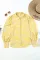 黄色斑马条纹印花灯笼袖衬衫