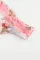 粉色平行绉缝袖口 3/4 袖宽松版型花卉衬衫