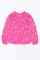 粉色开叉领秋季时尚印花长袖衬衫