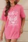 粉色吉他标语字母图形印花大廓形 T 恤