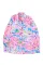 粉色抽象花卉印花纽扣紧身长袖衬衫
