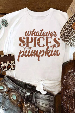 白色 What Spices Your Pumpkin 短袖 T 恤
