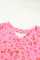 粉色豹纹印花 V 领直筒 T 恤连衣裙