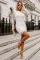 白色蕾丝镂空长袖紧身连衣裙