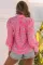 粉色斑马条纹印花灯笼袖衬衫