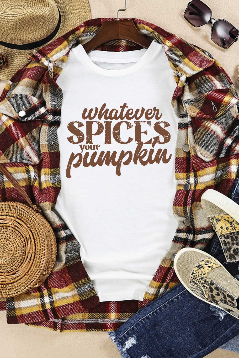白色 What Spices Your Pumpkin 短袖 T 恤 LC25222223