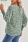 绿色斑点图案平行绉缝袖口泡泡袖衬衫