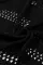 黑色休闲镂空针织蝙蝠袖开衫