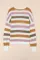 多色条纹镂空针织宽松毛衣