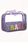 紫色 TRAVEL 雪尼尔字母透明 PVC 化妆包
