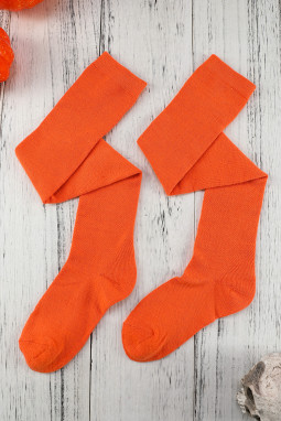 橙色万圣节时尚大腿高筒袜
