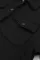 黑色纯色纹理带盖口袋纽扣衬衫外套