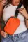 橙色防水拉链斜挎胸包20*5*14cm