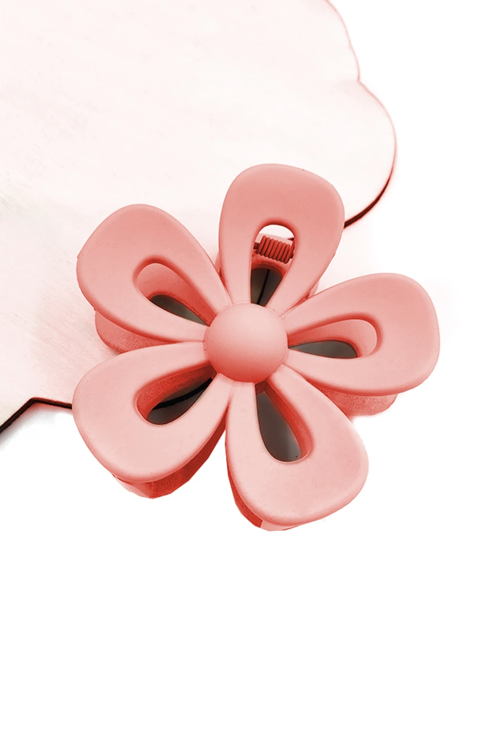 浅粉色甜美镂空花朵发夹 BH042842