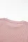 粉色纯色罗纹针织圆领套头衫