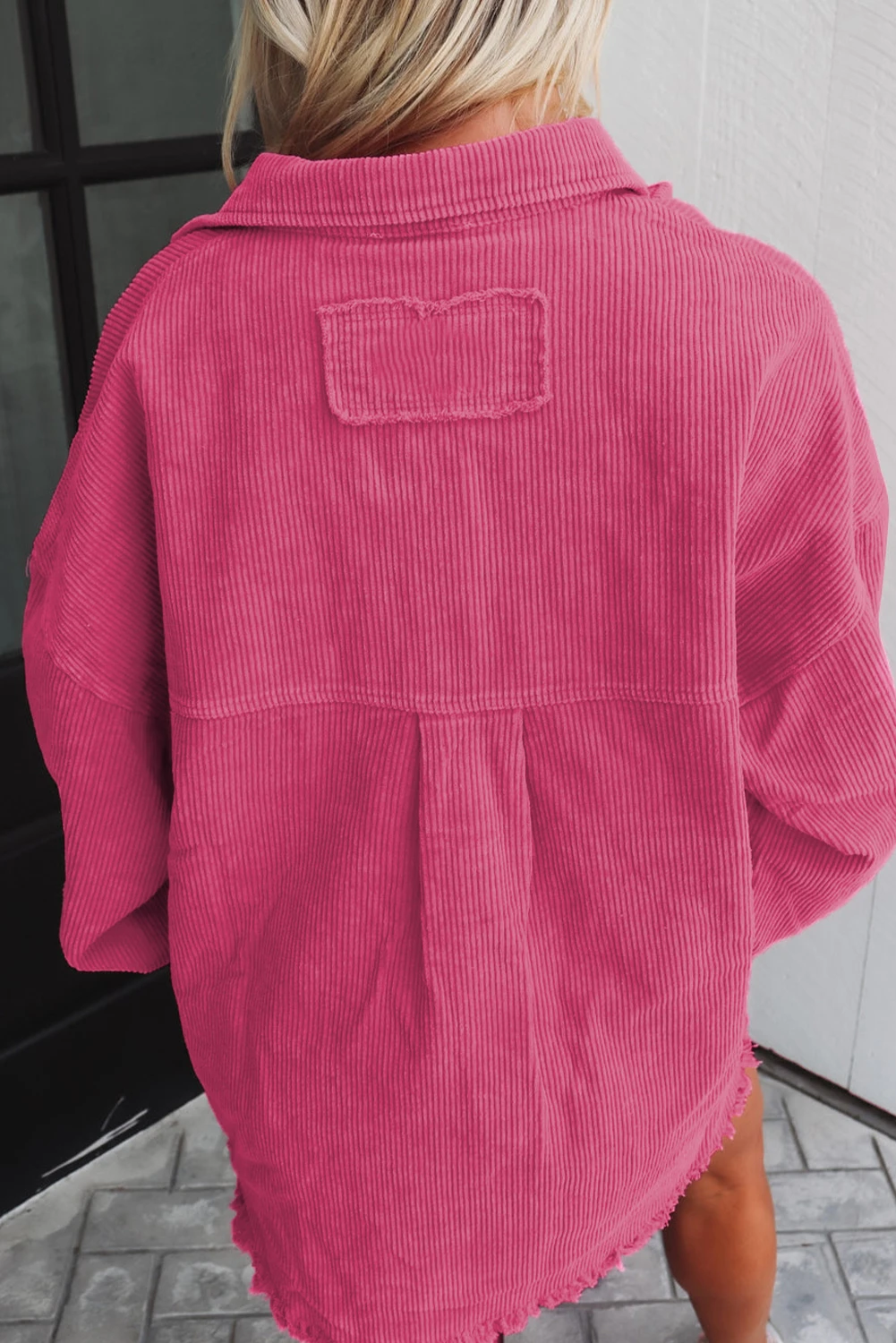 亮粉色双胸袋时尚休闲夹克衫 LC8513026