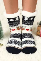 黑色圣诞图案保暖袜