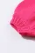 粉色大码条纹针织绒球泡泡袖毛衣