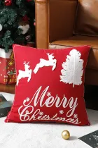 红色圣诞元素方形枕套