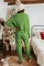 绿色亮片圣诞手杖图案休闲运动服