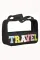 黑色 TRAVEL 雪尼尔字母透明 PVC 化妆包