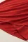 红色褶饰拱形下摆圆领无袖迷你连衣裙