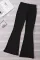 黑色纯色V字裤喇叭运动裤