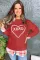 Racing Red Heart XOXO 雪尼尔刺绣纹理运动衫