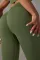 绿色纯色高腰提臀运动打底裤