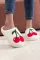 白色可爱水果樱桃图案冬季毛绒拖鞋
