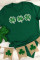 绿色圣帕特里克四叶草贴片亮片图案 T 恤