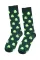 深绿色圣帕特里克三叶草印花中筒袜