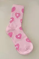 粉色甜心图案情人节时尚袜子