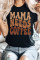 黑色 MAMA NEEDS COFFEE 图案 T 恤
