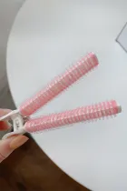 粉色塑料耐热蓬松发夹