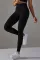 黑色高腰纯色瑜伽打底裤